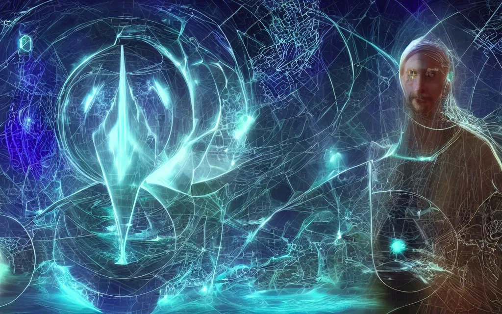 Prompt: prophecy of a techno - spiritual utopian gods, perfect future, award winning digital art