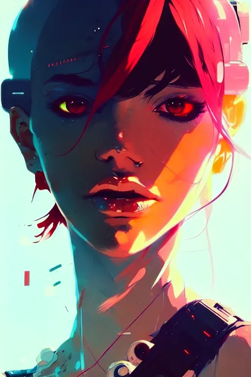 Image similar to a ultradetailed beautiful panting of a stylish cyborg girl, by conrad roset, greg rutkowski and makoto shinkai, trending on artstation