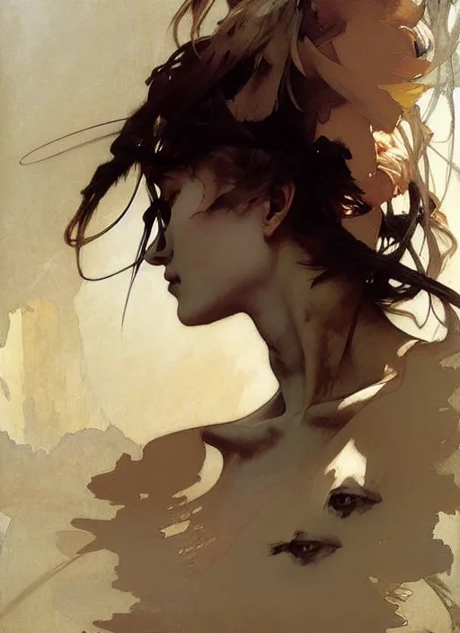 Image similar to beautiful neutral earth toned palette knife painting artwork by yoji shinkawa jeremy mann, dancer, charlie bowater and magali villeneuve and alphonse mucha, gaston bussiere, craig mullins, j. c. leyendecker, by artgerm