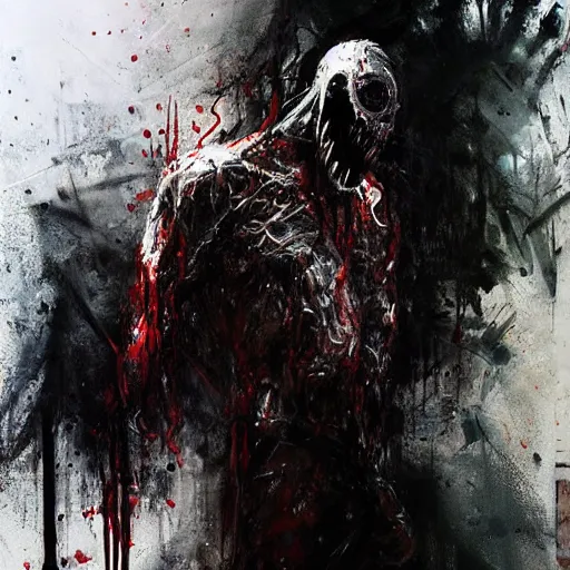 Image similar to zombie venom symbiote, painting by jeremy mann