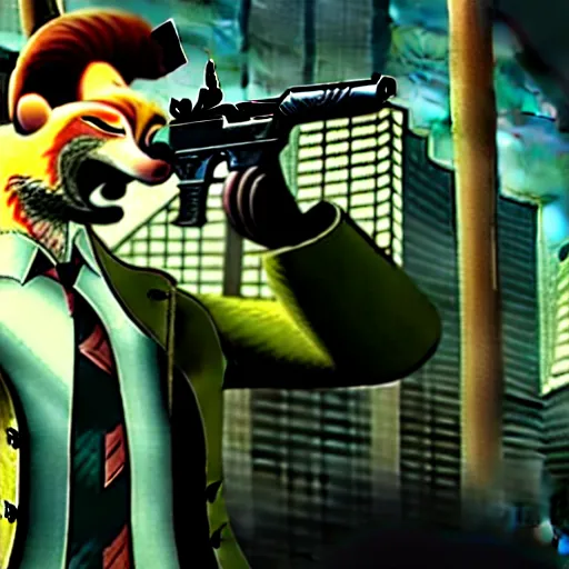 Image similar to max payne 4 set in zootopia