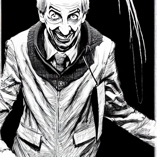 Image similar to Mister Rodgers looking sinister, by Tsutomu Nihei, highly detailed