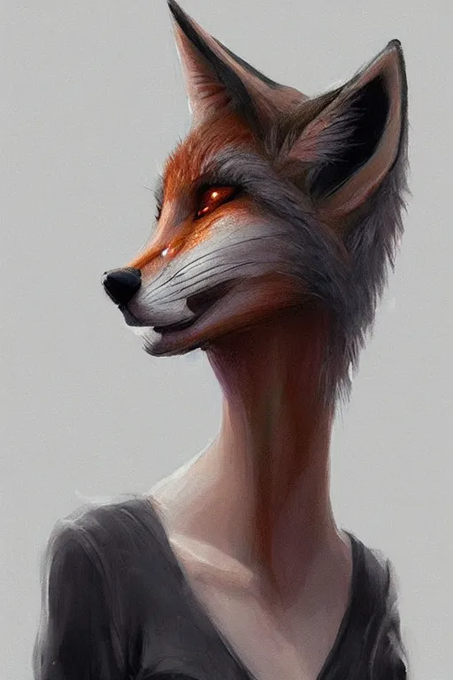 Prompt: beautiful portrait of a tall female anthro fox smoking a cigarette white standing head and shoulders taller than the bustling crowd of a rainy city street, cyberpunk, harsh neon lights, highly detailed, sharp focus, digital painting, illustration, trending on artstation, art by sakimichan, artgerm