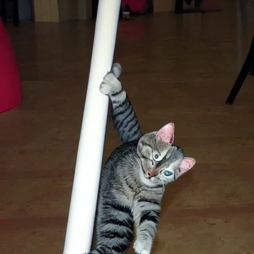 Image similar to poledancing cat