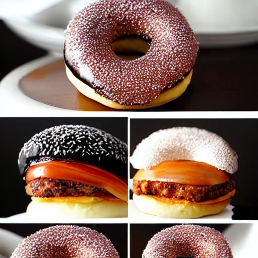 Prompt: doughnut burger