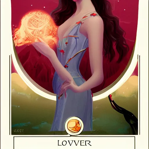 Image similar to the lover tarot card, digital illustration, detailed, 8 k, artstation,