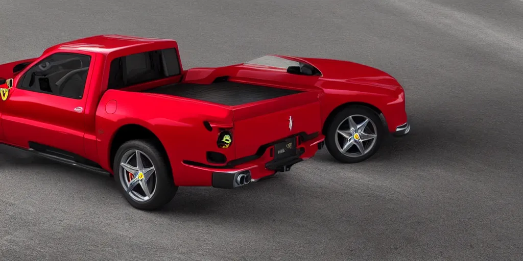 Image similar to “2015 Ferrari Pickup Truck, ultra realistic, 4K”