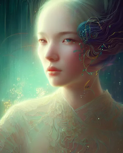 Prompt: (fantasy violin), fractal crystal, ((beauty portrait)) by WLOP , James Jean, Victo ngai, lineage 2 revolution style, unreal engine, beautifully lit, elegant, muted colors, highly detailed, fantasy art by Craig Mullins, Thomas Kinkade