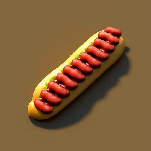 Prompt: hotdog floating in milk, surreal, photograph, photo realistic, render, low poly render