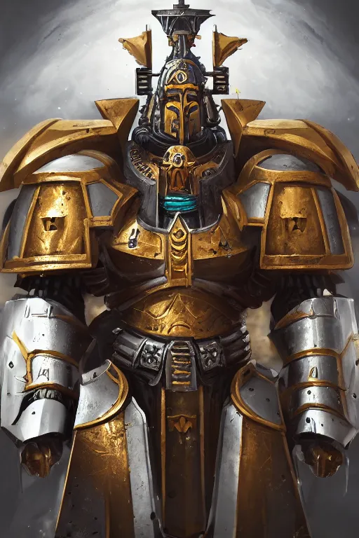 Image similar to armor portrait heros warhammer 4 0 k horus heresy fanart - the primarchs emperor by johannes helgeson animated with vfx concept artist & illustrator global illumination ray tracing hdr fanart arstation zbrush central hardmesh 8 k octane renderer comics stylized