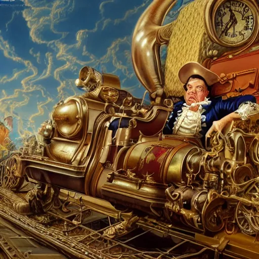 Image similar to the chief engineer of design, Realistic, Regal, Refined, Detailed Digital Art, Michael Cheval, Walt Disney (1937), François Boucher, Oil Painting, Steampunk, Highly Detailed, Cinematic Lighting, Unreal Engine, 8k