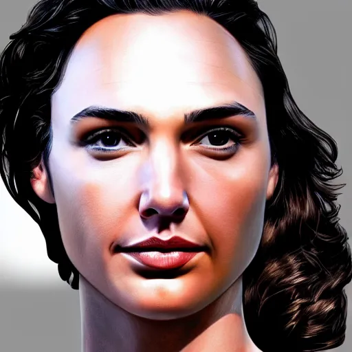 Image similar to an potrait of gal Gadot cast of movie man of steel and wearing a superman suit, photorealistic, 4k