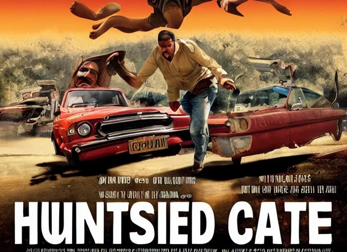 Image similar to hunted car chasing a child, movie poster