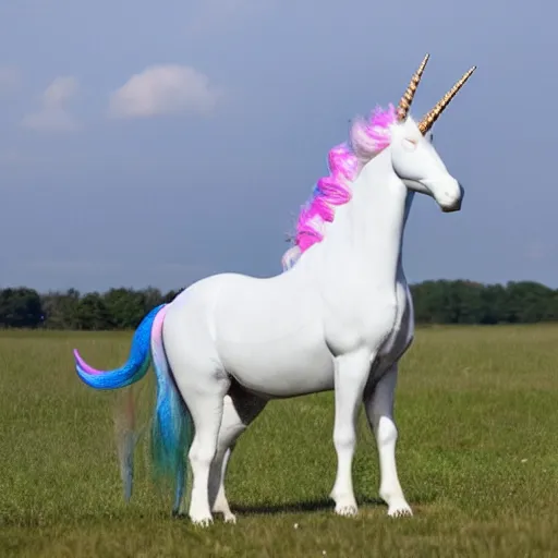 Prompt: a unicorn with a horn on its hind part