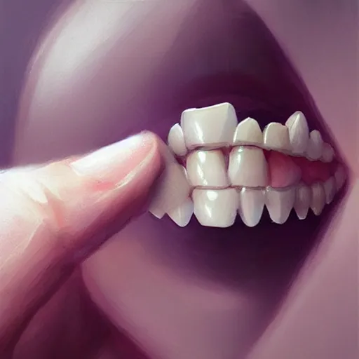 Image similar to luxury tooth art by guweiz and greg rutkowski, matte, intricate, elegant, highly detailed, smooth, sharp focus, artstation