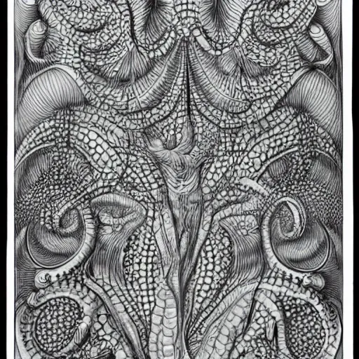 Image similar to picture from a children's coloring book, made by ernst haeckel