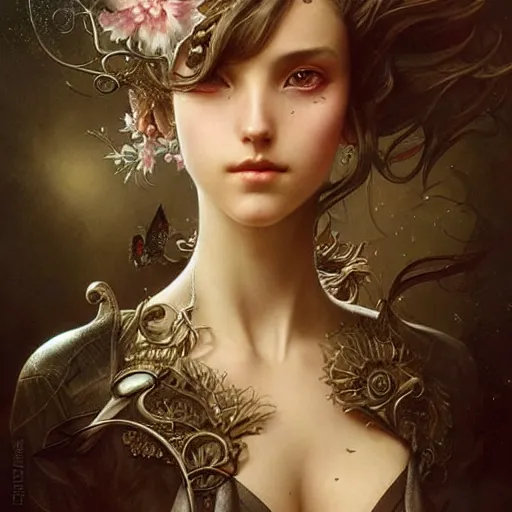 Image similar to aerith gainsborough, intricate, elegant, highly detailed, smooth, sharp focus, award - winning, masterpiece, in the style of tom bagshaw, cedric peyravernay, peter mohrbacher, pinterest