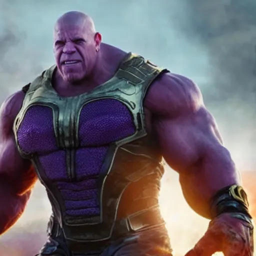 Prompt: vin diesel as thanos, 8k, hyper realistic, cinematic