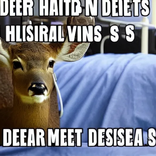 Image similar to deer in a hospital bed meme