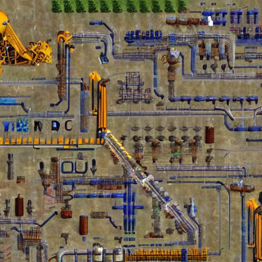 Image similar to factorio in Manhattan