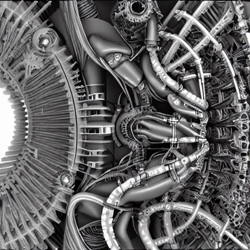 Image similar to realistic detailed image of the inside of a biomechanical valve body, very intricate masterpiece