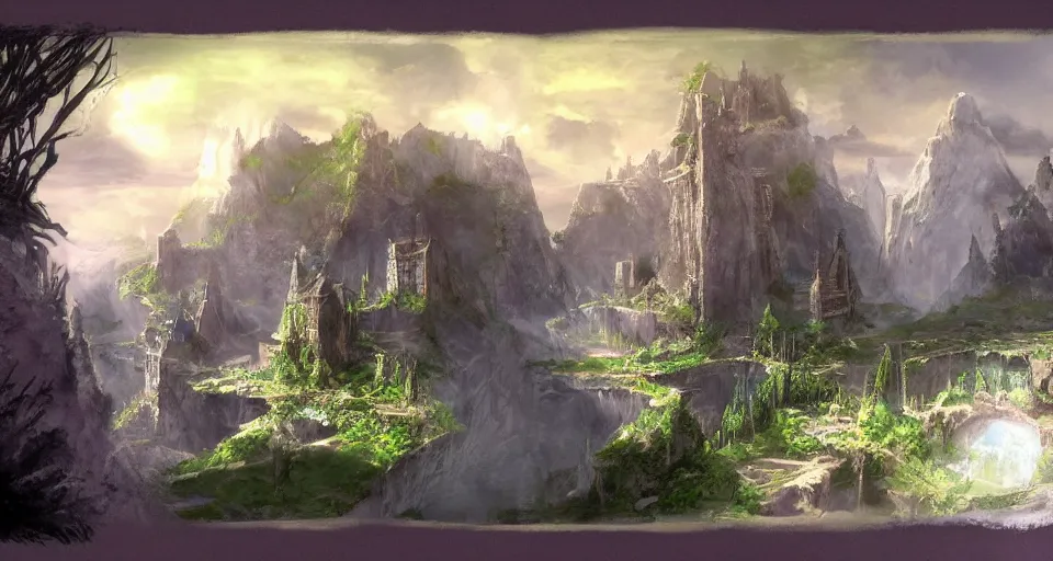 Image similar to fantasy world, concept art