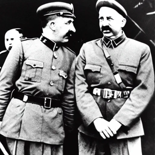 Prompt: hitler and stalin playing a polo game