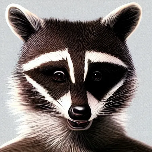 Prompt: racoon face made by nebula, trending in artstation
