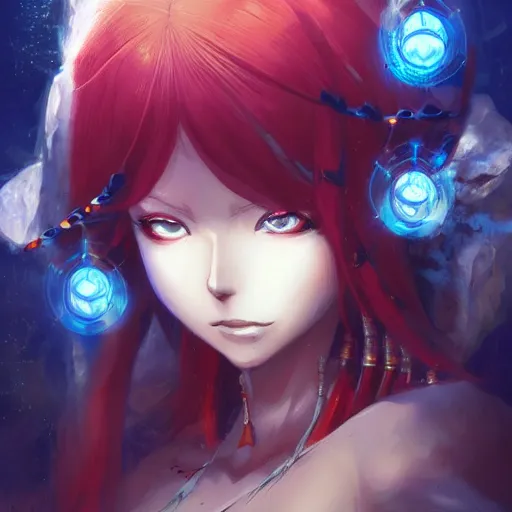 Image similar to anime portrait of Nami as a shaman yedi using dark force to eliminate trump as an anime antagonist by Stanley Artgerm Lau, WLOP, Rossdraws, James Jean, Andrei Riabovitchev, Marc Simonetti, and Sakimichan, trending on artstation