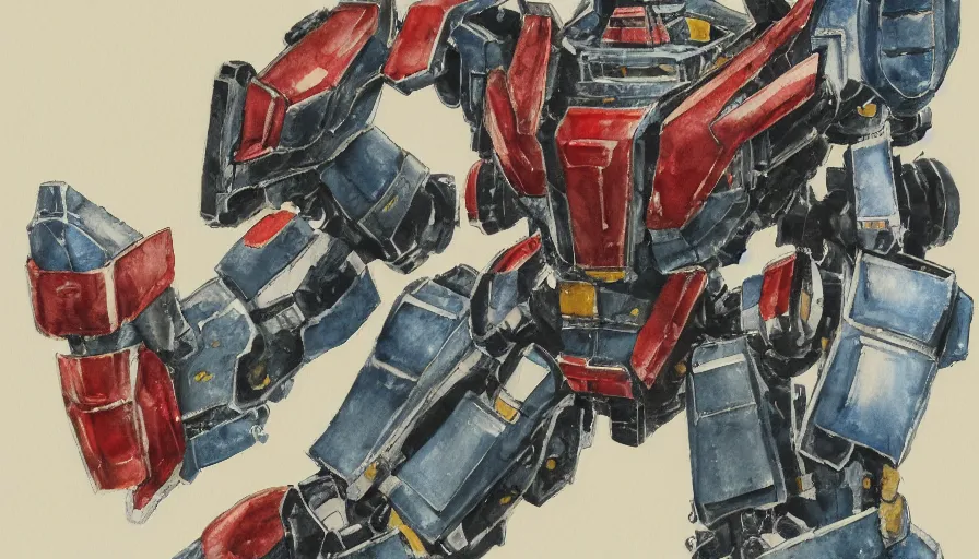 Image similar to gunma mecha in the style of john william water house, watercolor
