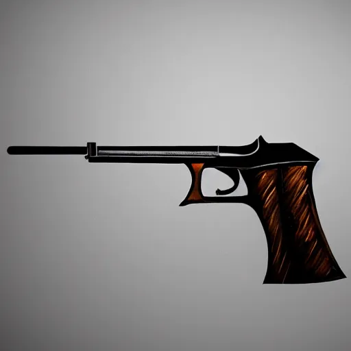 Prompt: hand paint gun, white background, artstation