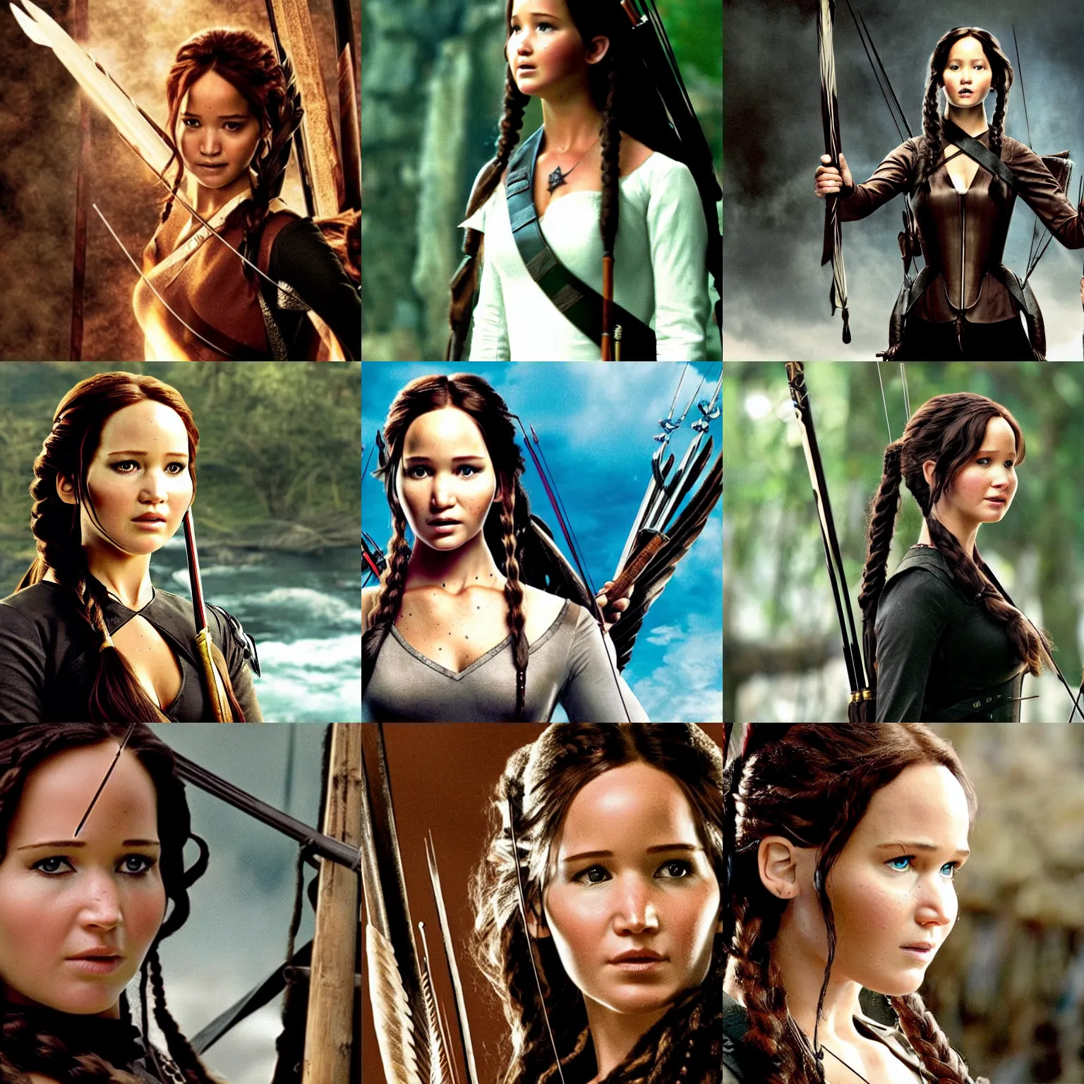 Prompt: Katniss Everdeen as a pirate captain, film still from 'Pirates of the Caribbean: Curse of the Black Pearl'