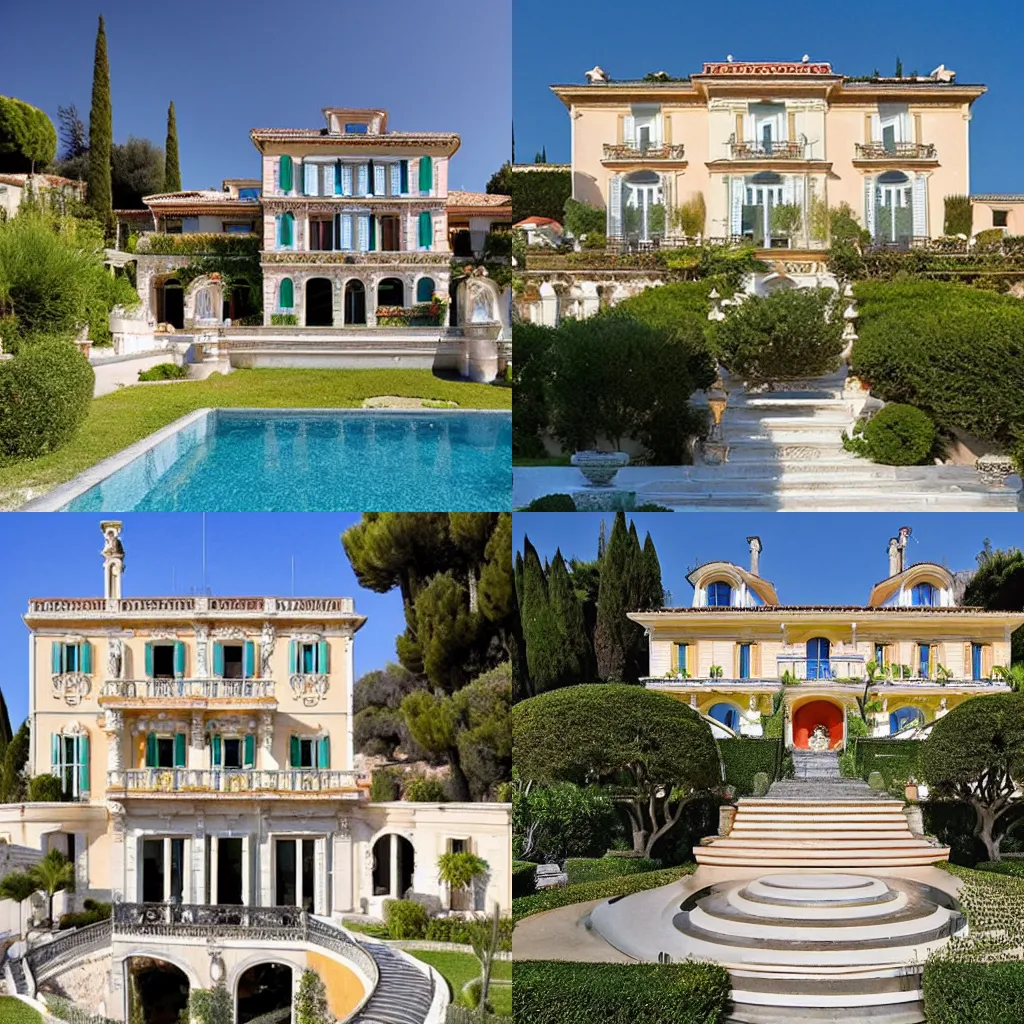 Prompt: Belle époque mansion in the French Riviera, designed by Charles Garnier