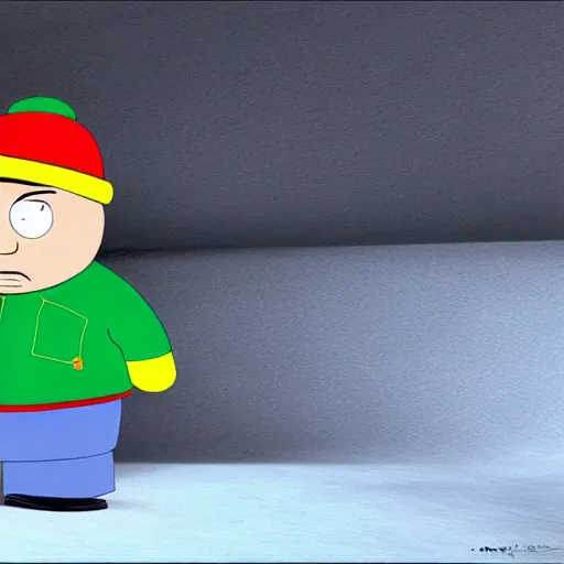 Prompt: real life cartman from southpark, photorealistic