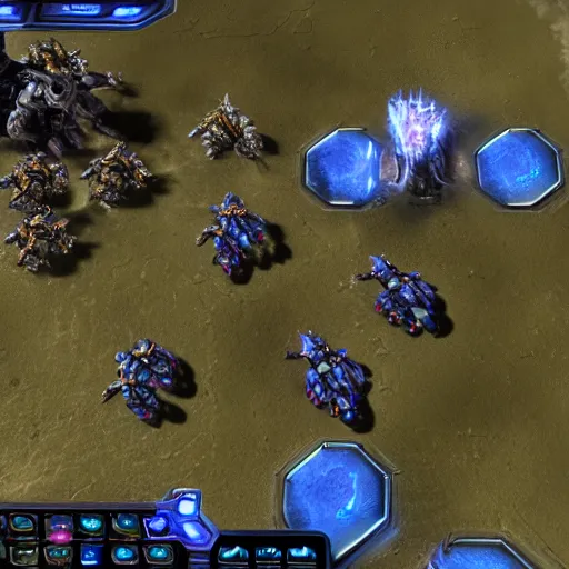 Prompt: screenshot of starcraft 2