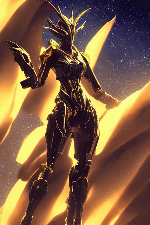 Prompt: galactic hyperdetailed elegant beautiful stunning giantess sexy hot anthropomorphic mecha female dragon goddess, streamlined spines, sharp metal ears, sleek yellow eyes, sleek gold skin, smooth gold armor, bigger than galaxy, epic proportions, epic scale, epic size, warframe destiny fanart, furry, dragon art, goddess, giantess, furaffinity, octane render