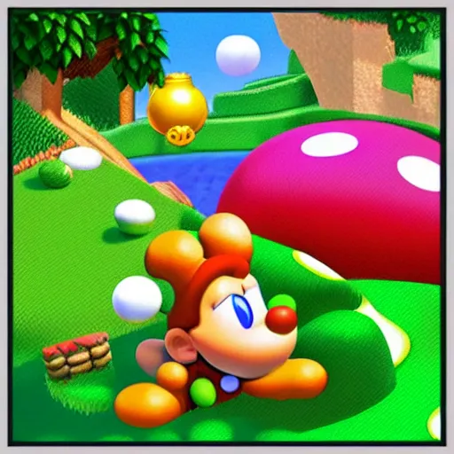 Image similar to “ yoshi in super mario world, photorealism ”