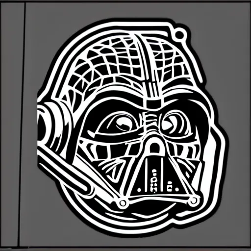 Image similar to svg sticker of a Pop-Wonder Darth-Vader at a rave, spinning records, giant headphones rocking out, wearing headphones, huge speakers, dancing, rave, DJ, spinning records, digital art, amazing composition, rule-of-thirds, award-winning, trending on artstation, featured on deviantart