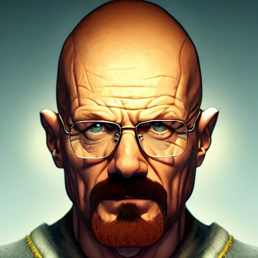 Prompt: Portrait of Walter White as Zeus the greek God, mattepainting concept Blizzard pixar maya engine on stylized background splash comics global illumination lighting artstation lois van baarle, ilya kuvshinov, rossdraws