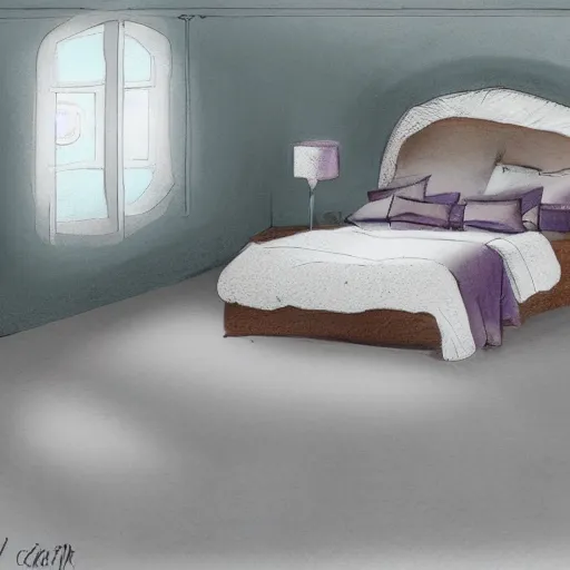 Prompt: the coziest bed on the planet, digital concept art