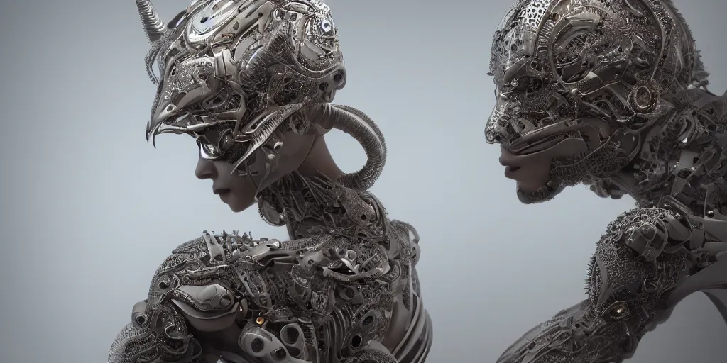 Image similar to hyper realistic photography of a stunningly beautiful cyborg, eyes, plated, in the style of beth cavener, jin kagetsu,, and wlop, highly detailed, intricate filigree,, masterpiece, award winning, sharp focus, concept art, ringflash lighting, ambient lighting, octane render, 8 k, artstation