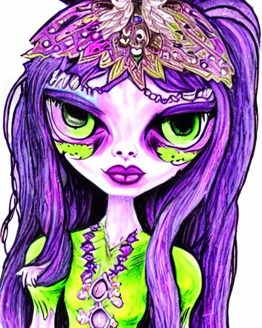 Image similar to josephine wall water colored pencils monster high universe clawdeen wolf fullmoon