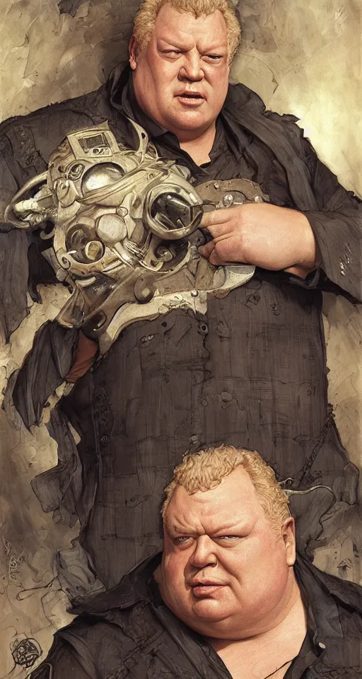 Image similar to baron harkonnen, by edgar maxence artgerm ross tran and michael whelan and gustav klimpt