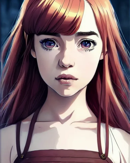 Image similar to portrait Anime as emilia clarke game of thrones girl cute-fine-face, brown-red-hair pretty face, realistic shaded Perfect face, fine details. Anime. game of thrones realistic shaded lighting by Ilya Kuvshinov katsuhiro otomo ghost-in-the-shell, magali villeneuve, artgerm, rutkowski, WLOP Jeremy Lipkin and Giuseppe Dangelico Pino and Michael Garmash and Rob Rey