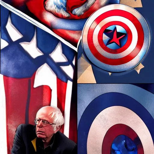 Image similar to bernie sanders as captain america