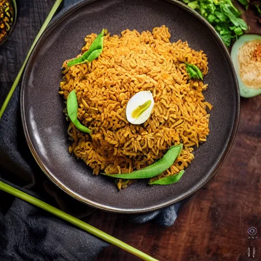 Image similar to nasi goreng mawut, realistic, sharp focus, 8 k high definition, insanely detailed, intricate, elegant, food photography