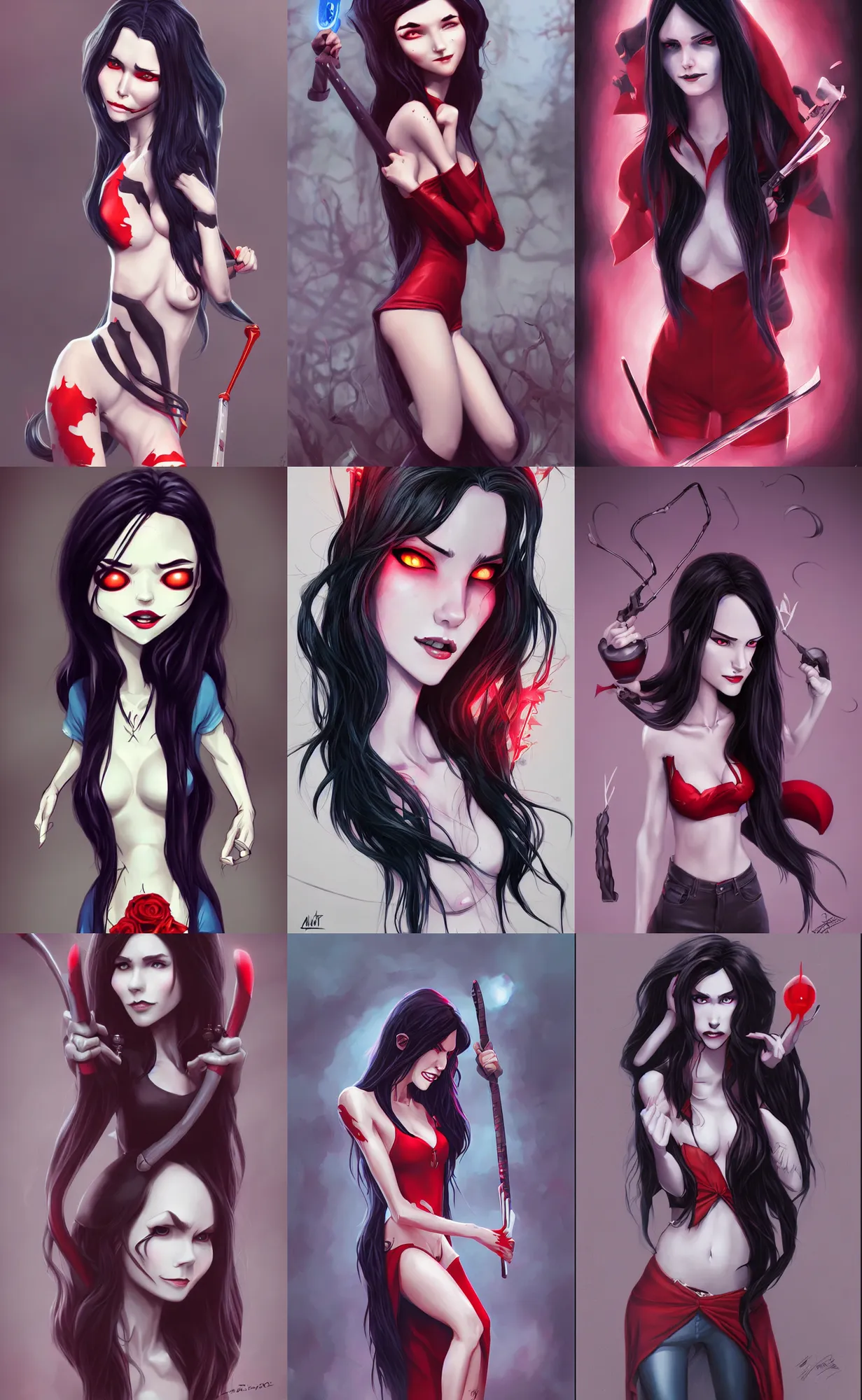 Prompt: marceline the vampire queen by artgerm and wlop