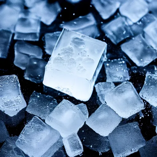 Image similar to close - up large clear ice block on snow in game of thrones, 4 k, epic, cinematic, focus, movie still, fantasy, extreme detail, atmospheric, dark colour, sharp focus