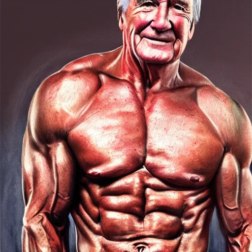 Image similar to ken barlow with the physique of a body builder, hyper realistic, ultra detailed, cinematic, dynamic lighting, photorealistic, refined, intricate, digital art, digital painting, masterpiece, 8k