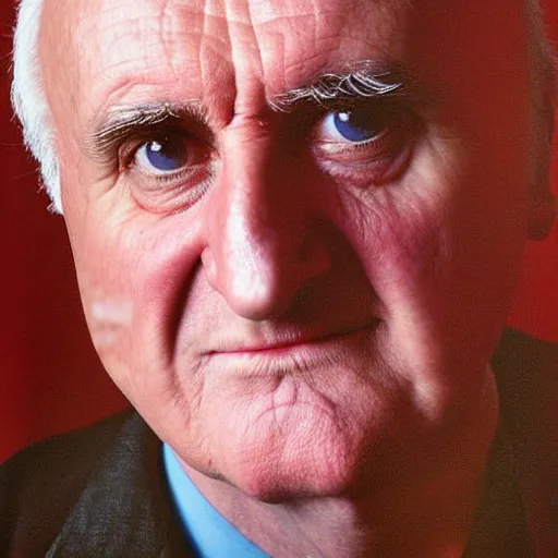 Prompt: bertie ahern portrait photograph by chuck close